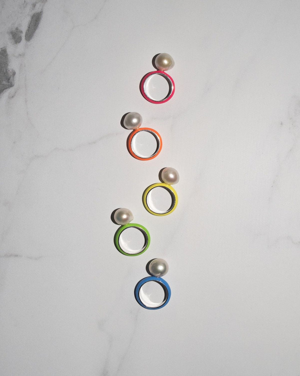 Neon Enamel Baroque Pearl Ring in 9.25 Sterling Silver