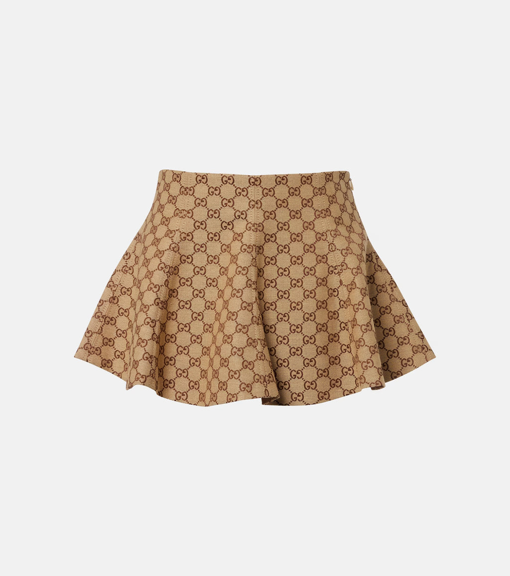 Gucci GG Canvas Miniskirt – Brown