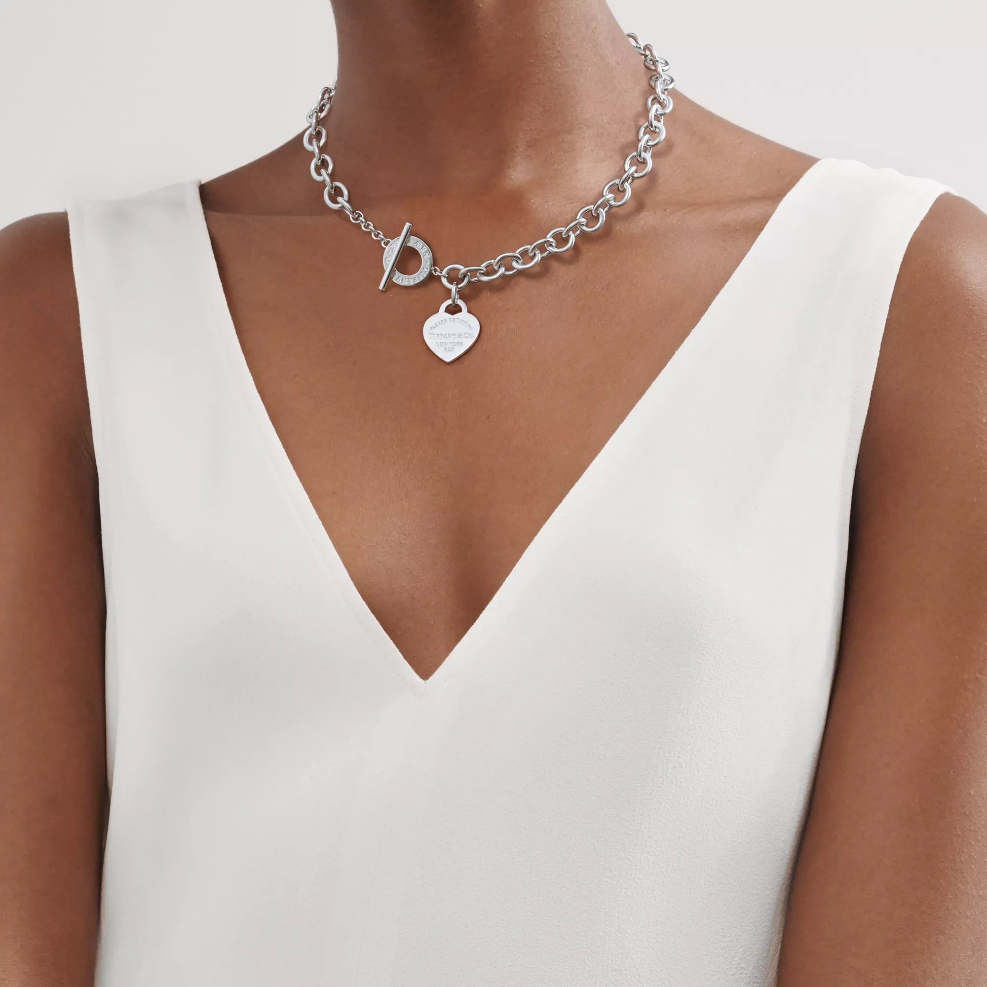 Return to Tiffany™ Heart Tag Toggle Necklace in Silver
