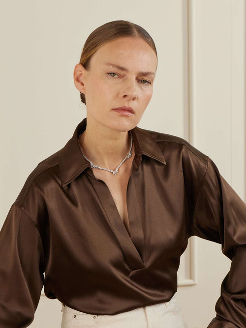 18-Karat White Gold Diamond Necklace