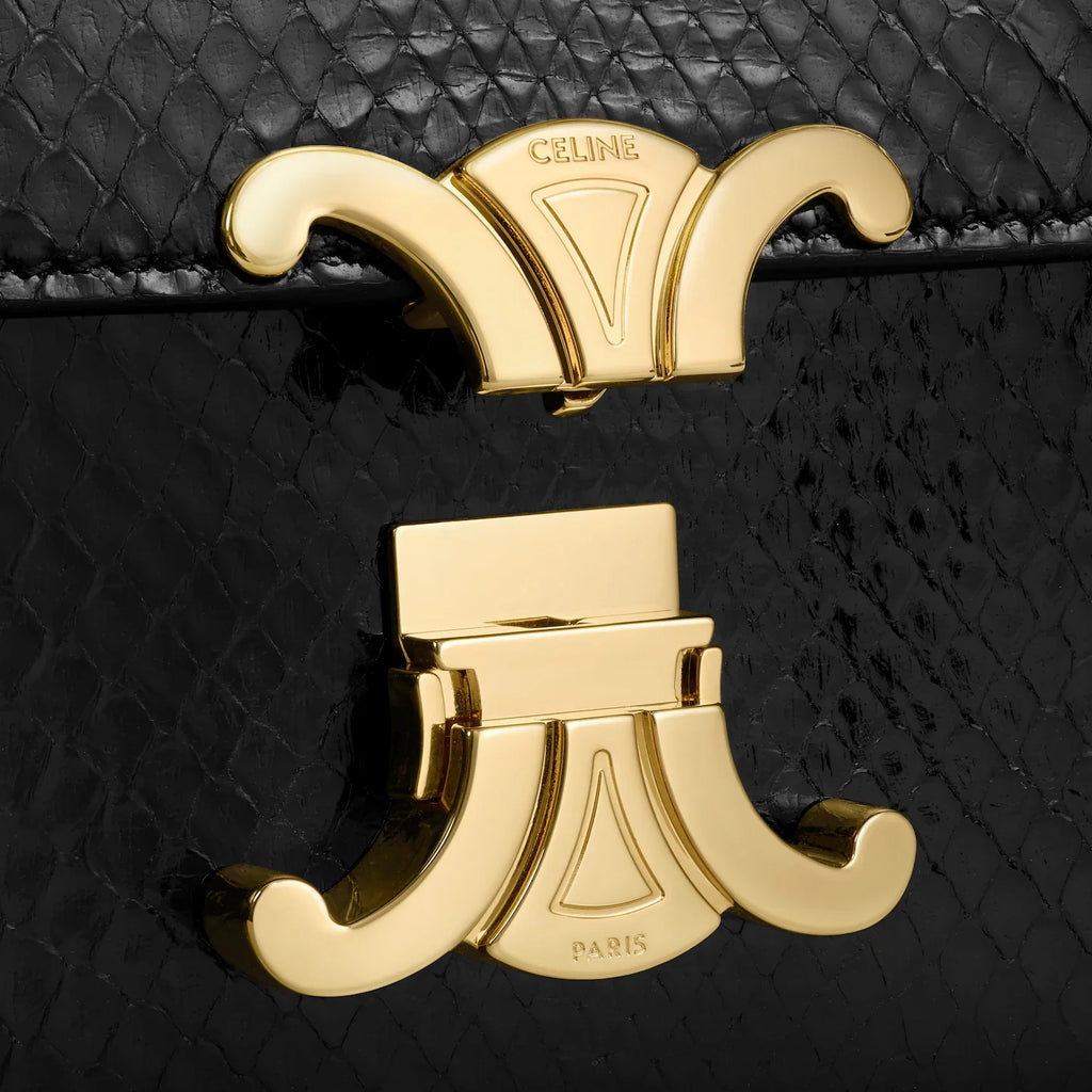 Céline Small Chain Triomphe in Python – Black
