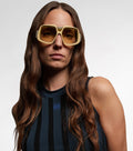 Anagram Oversized Square Sunglasses — Yellow