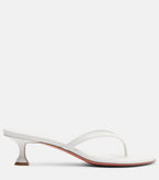 Amina Muaddi Juliette Leather Thong Sandals – White