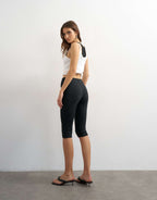Topshop Jersey Capri Leggings in Black