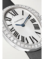 Cartier Baignoire 34.5mm Small 18-Karat White Gold, Tulle and Diamond Watch