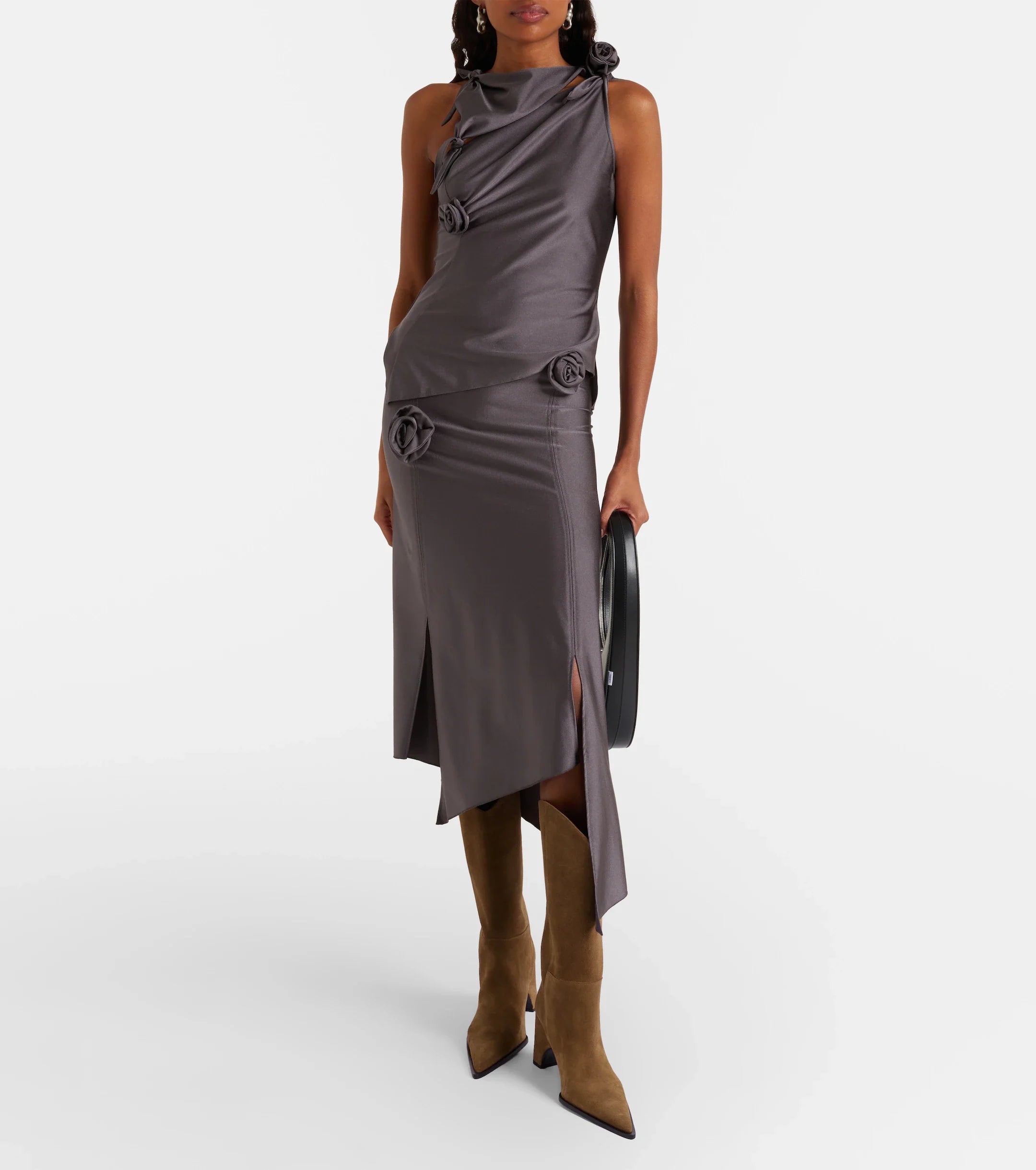 Coperni Cowboy Suede Knee-High Boots - Brown