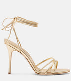 Manolo Blahnik Leva 105 Metallic Leather Sandals