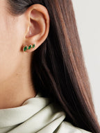 Triple Emerald Ear Crawler, 18K Gold