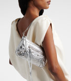 Balenciaga Le City Metallic Leather Shoulder Bag Silver