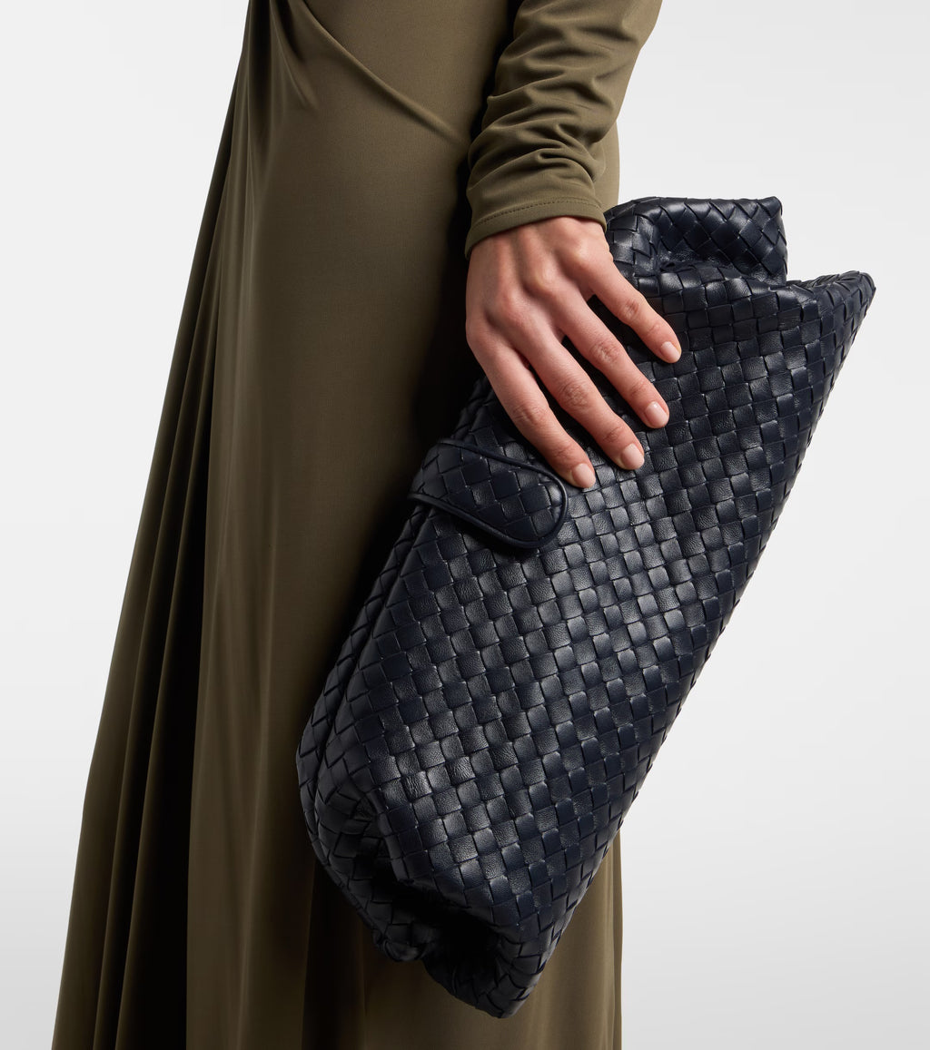 Bottega Veneta Lauren 1980 Medium Intrecciato Leather Clutch