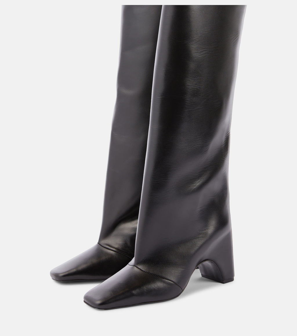 Coperni Bridge Leather Knee-High Boots - Black