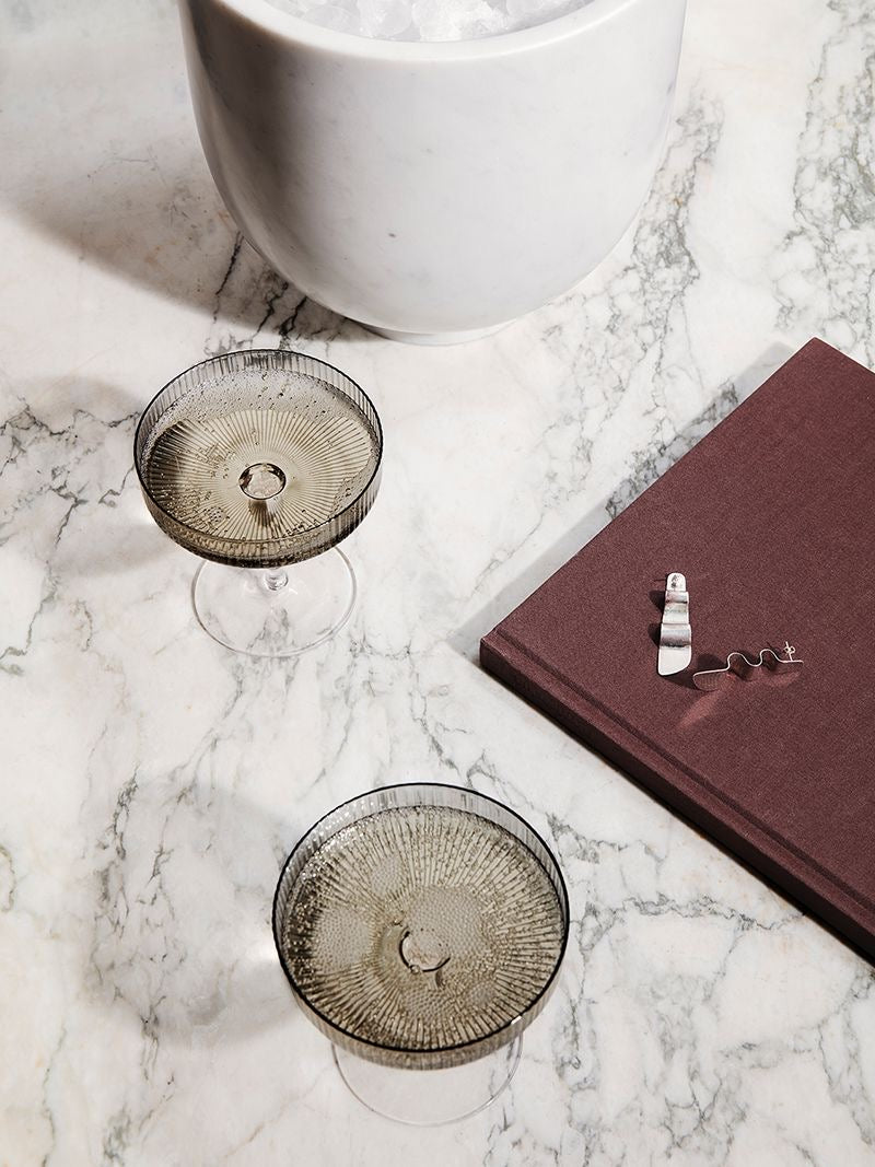 Ferm Living Set of 2 Ripple Champagne Glasses