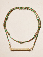 Candy Cane 18-Karat Gold, Cord, Pearl and Diamond Necklace
