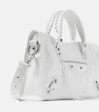 Balenciaga Le City Small Leather Shoulder Bag White