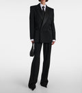 Saint Laurent High-Rise Wool Grain De Poudre Tuxedo Pants