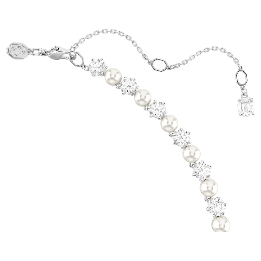 Matrix Crystal and Pearl Tennis Necklace