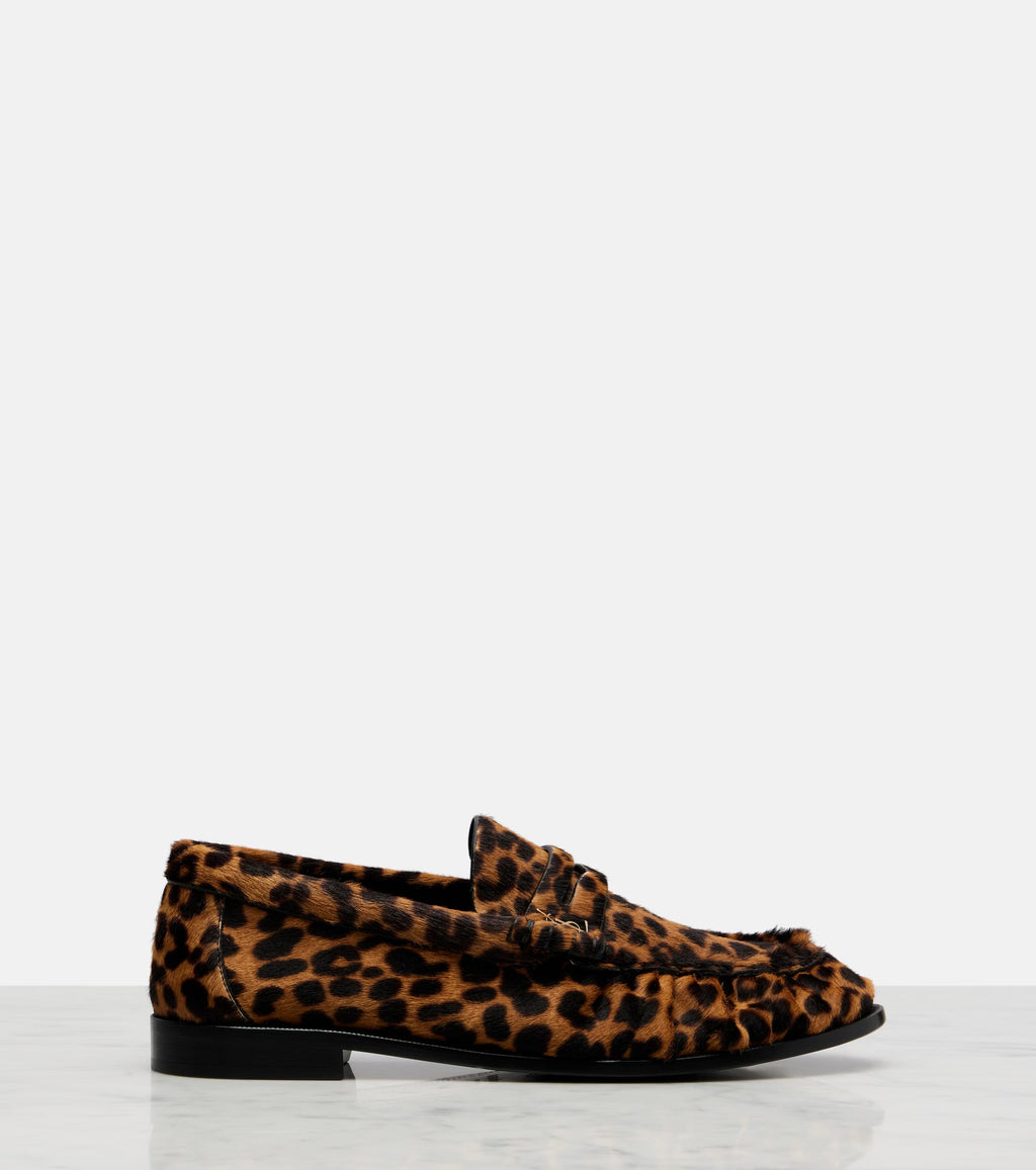 Saint Laurent Le Loafer Leopard-Print Calf Hair Penny Loafers
