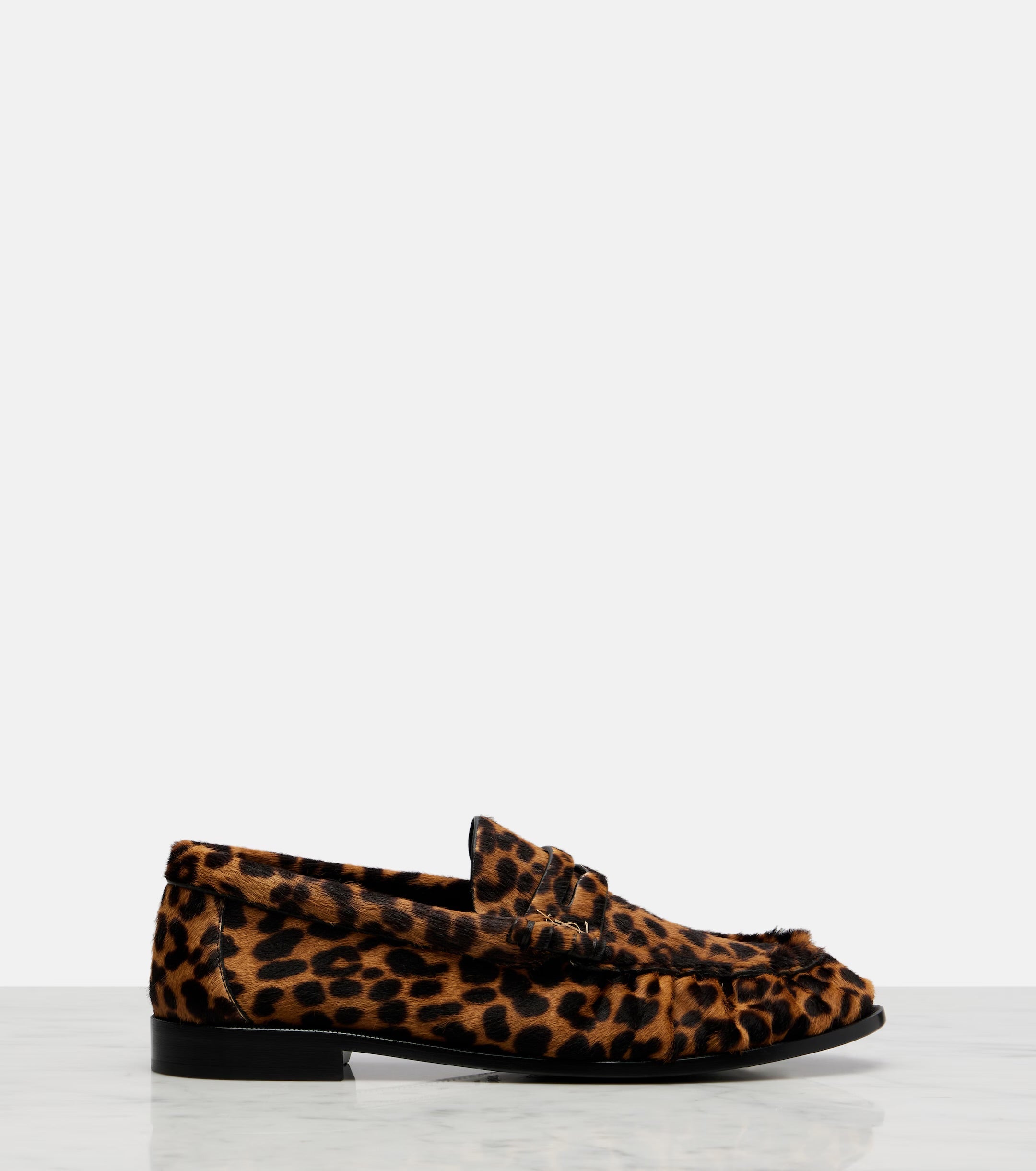 Saint Laurent Le Loafer Leopard-Print Calf Hair Penny Loafers