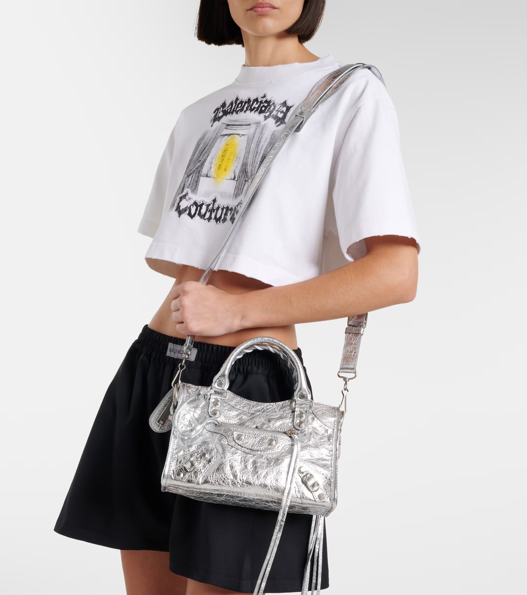 Balenciaga Le City Small Leather Tote Bag – Silver