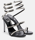 René Caovilla Cleo Spark Embellished Leather Sandals – Black