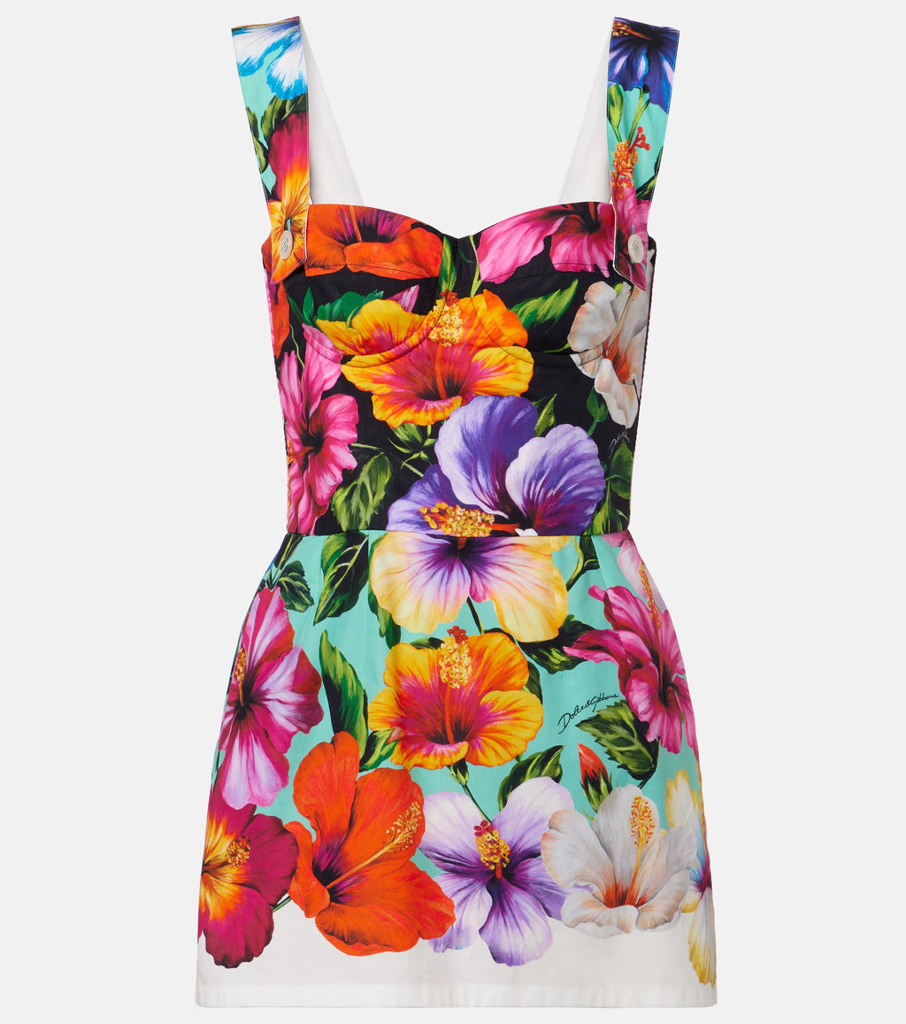 Dolce & Gabbana Floral Cotton Minidress – Multicolour