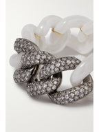 Ceramic, Blackened Gold and Diamond Ring, 18K Gold