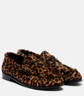 Saint Laurent Le Loafer Leopard-Print Calf Hair Penny Loafers