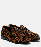 Saint Laurent Le Loafer Leopard-Print Calf Hair Penny Loafers