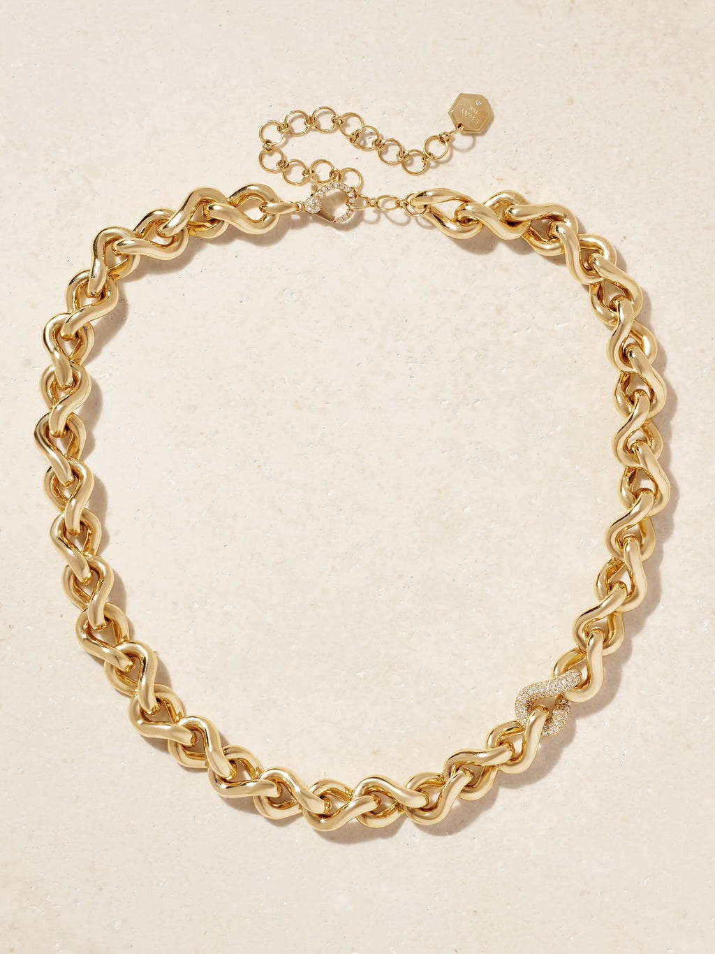 Infinity Link Diamond Necklace, 18K Gold
