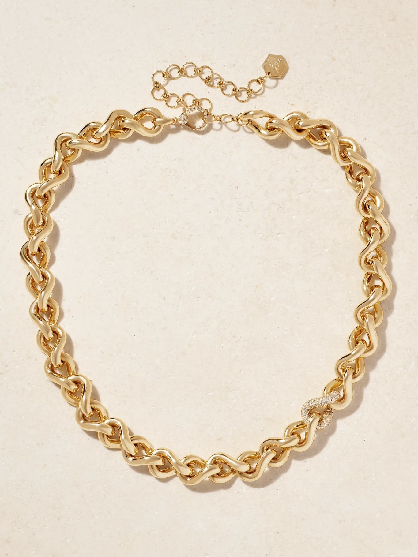 Infinity Link Diamond Necklace, 18K Gold