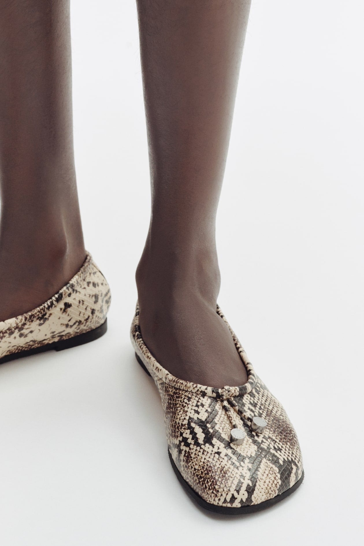 Stella McCartney x H&M Snakeskin-Print Ballet Flats