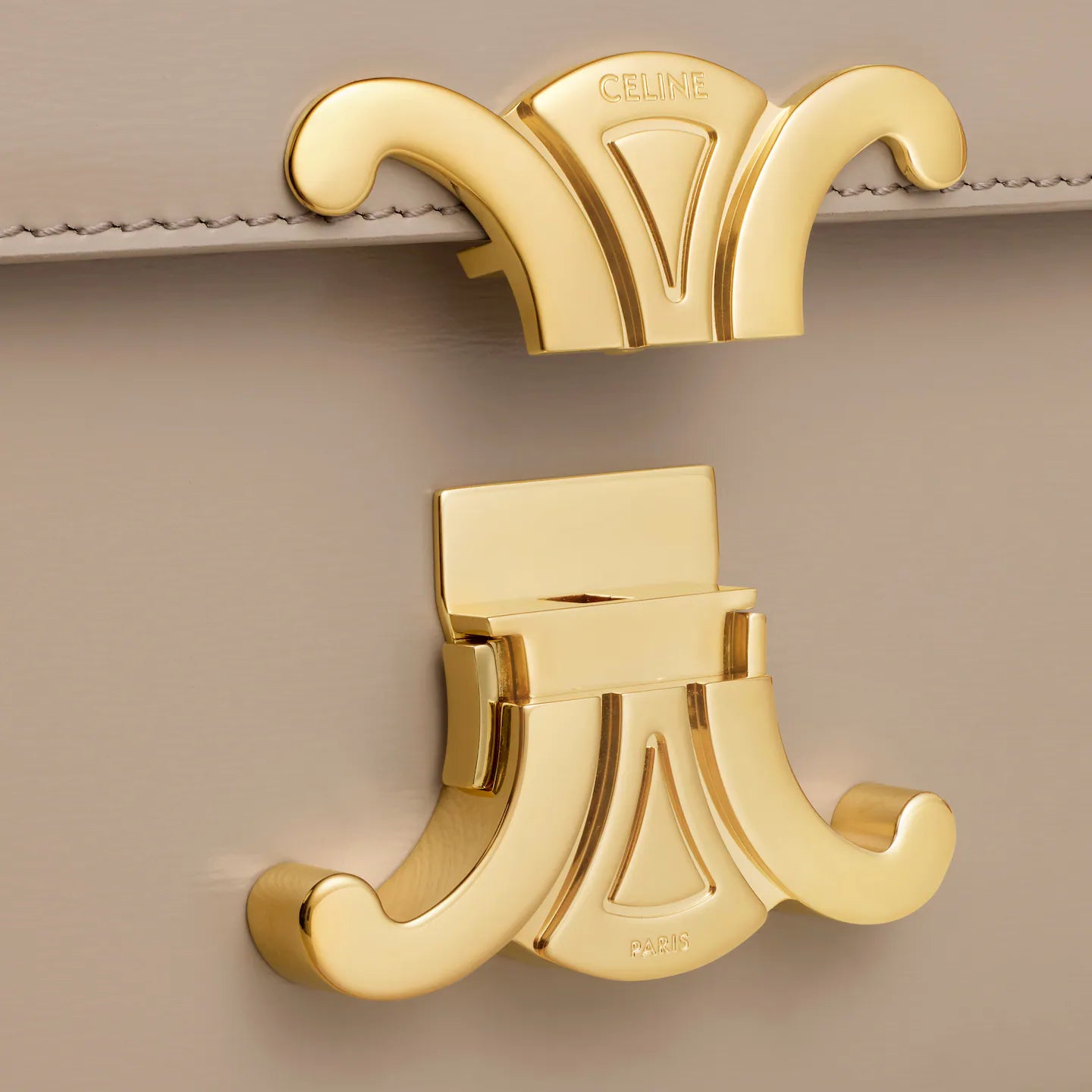 Céline Teen Triomphe Bag in Shiny Calfskin – Safari