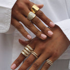 Four Row Baguette Galaxy Ring