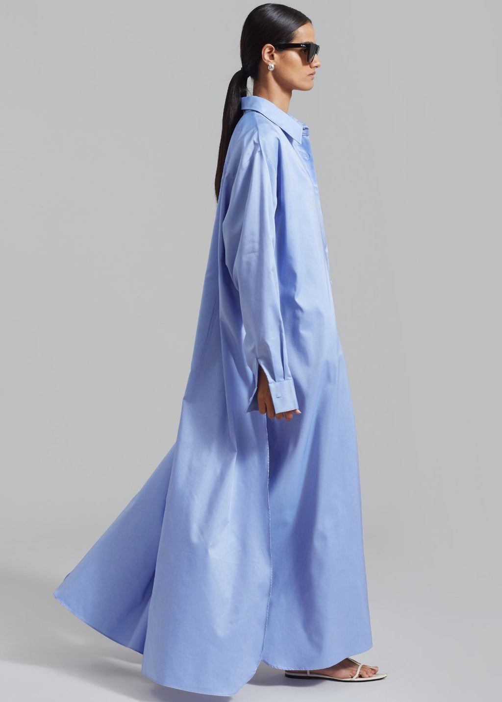 The Frankie Shop Avery Shirt Dress - Blue
