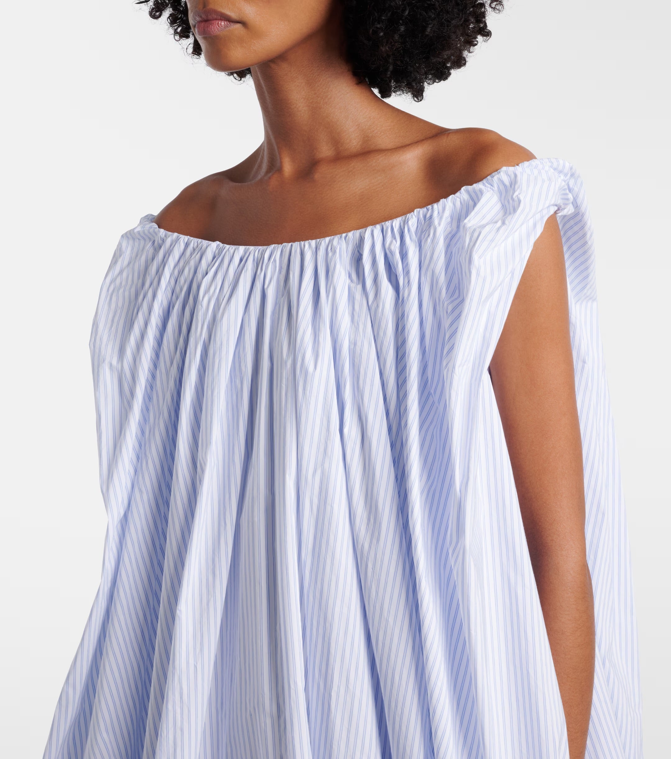 Jacquemus Lavande Gathered Striped Midi Dress