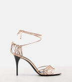 Saint Laurent Babylone 90 Metallic Leather Sandals
