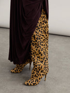 Leopard-Print Calf Hair Over-the-Knee Boots — Alaïa