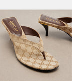 Gucci Vittoria GG Canvas Thong Sandals – Brown