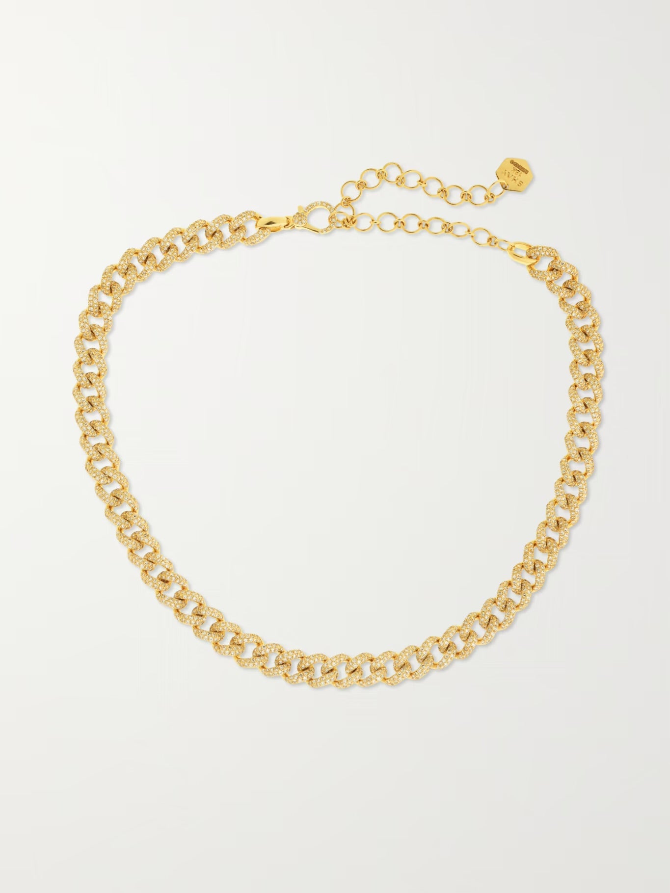 Medium Diamond Link Necklace, 18K Gold