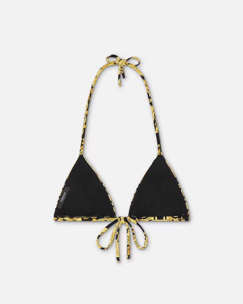 Versace Printed Nylon-Blend Bikini Top