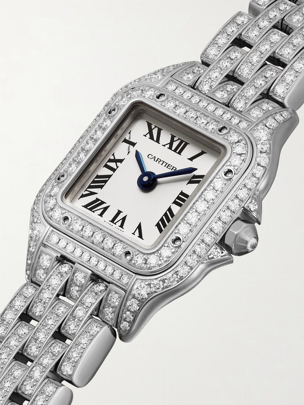 Panthère de Cartier 25mm Mini Rhodium-Plated 18-Karat White Gold Diamond Watch