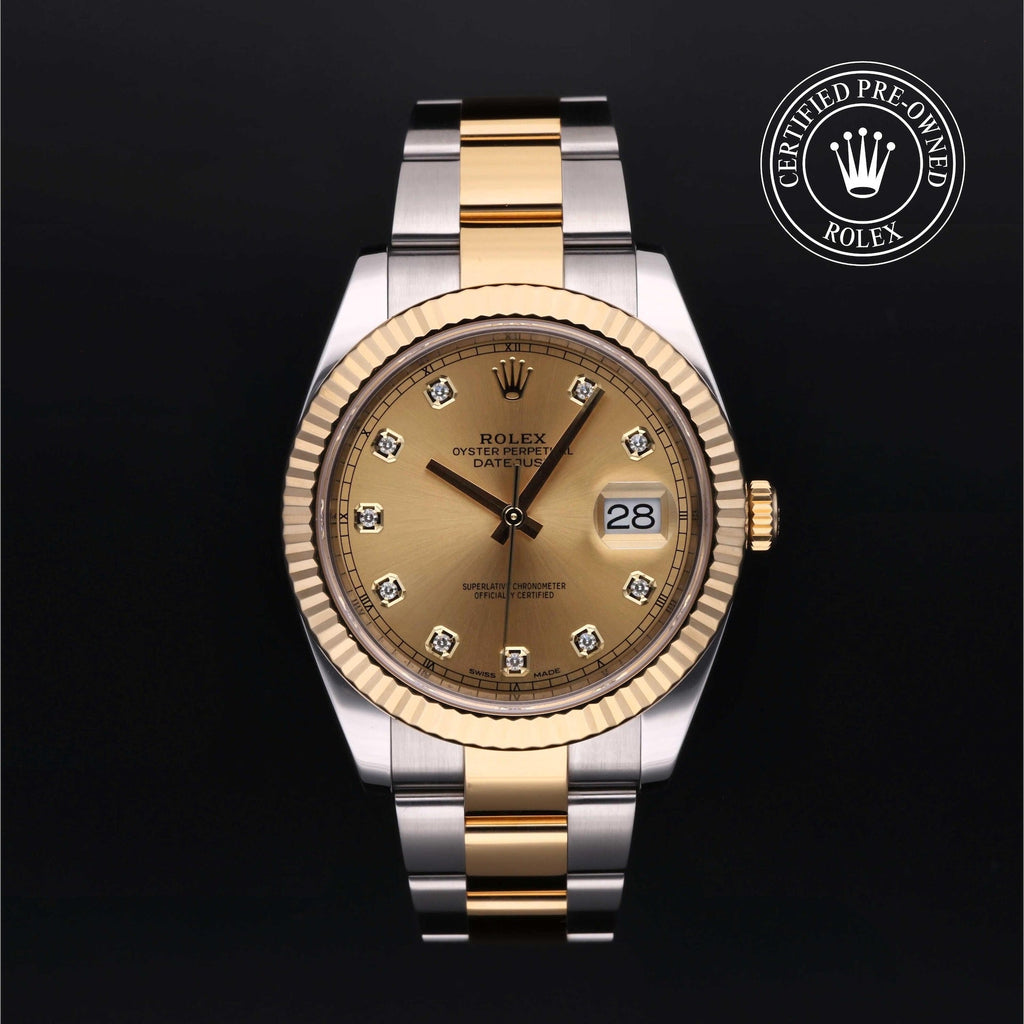 Rolex Datejust 41 — Oystersteel & Yellow Gold, Champagne Diamond Dial (Ref. 126333)