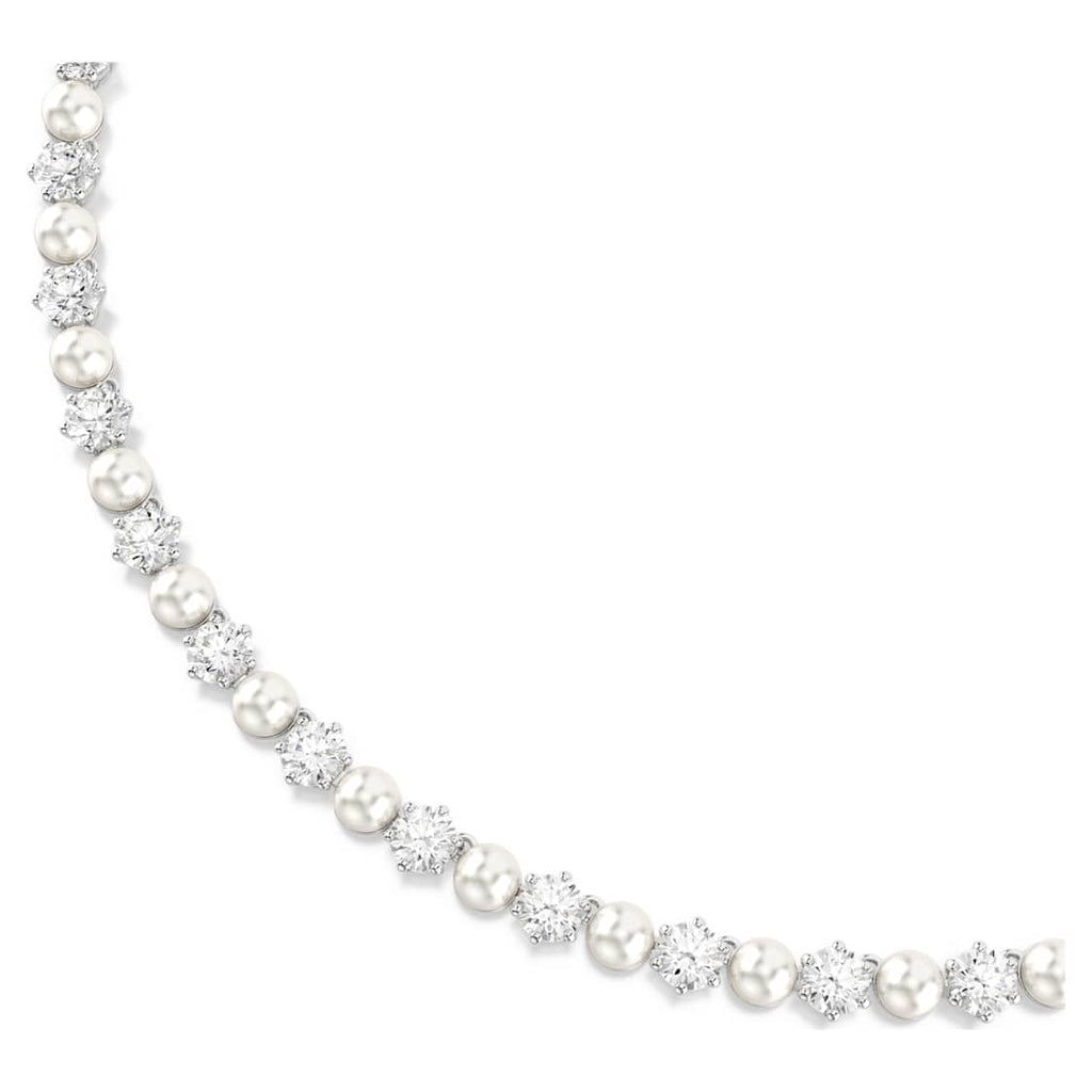 Matrix Crystal and Pearl Tennis Necklace