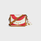 Céline Teen Triomphe Bag in Silk and Natural Calfskin – Red/Off White