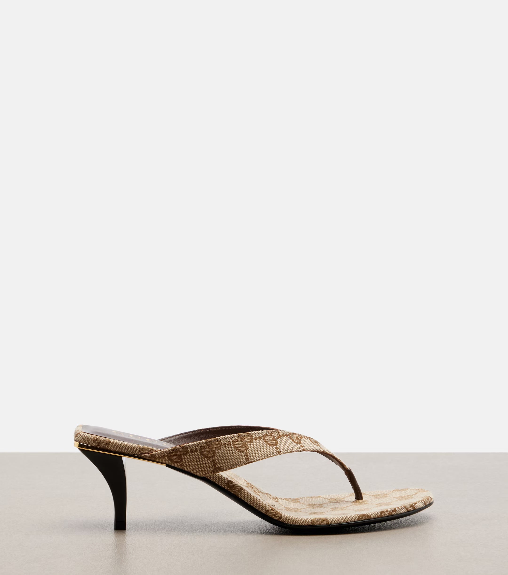 Gucci Vittoria GG Canvas Thong Sandals – Brown