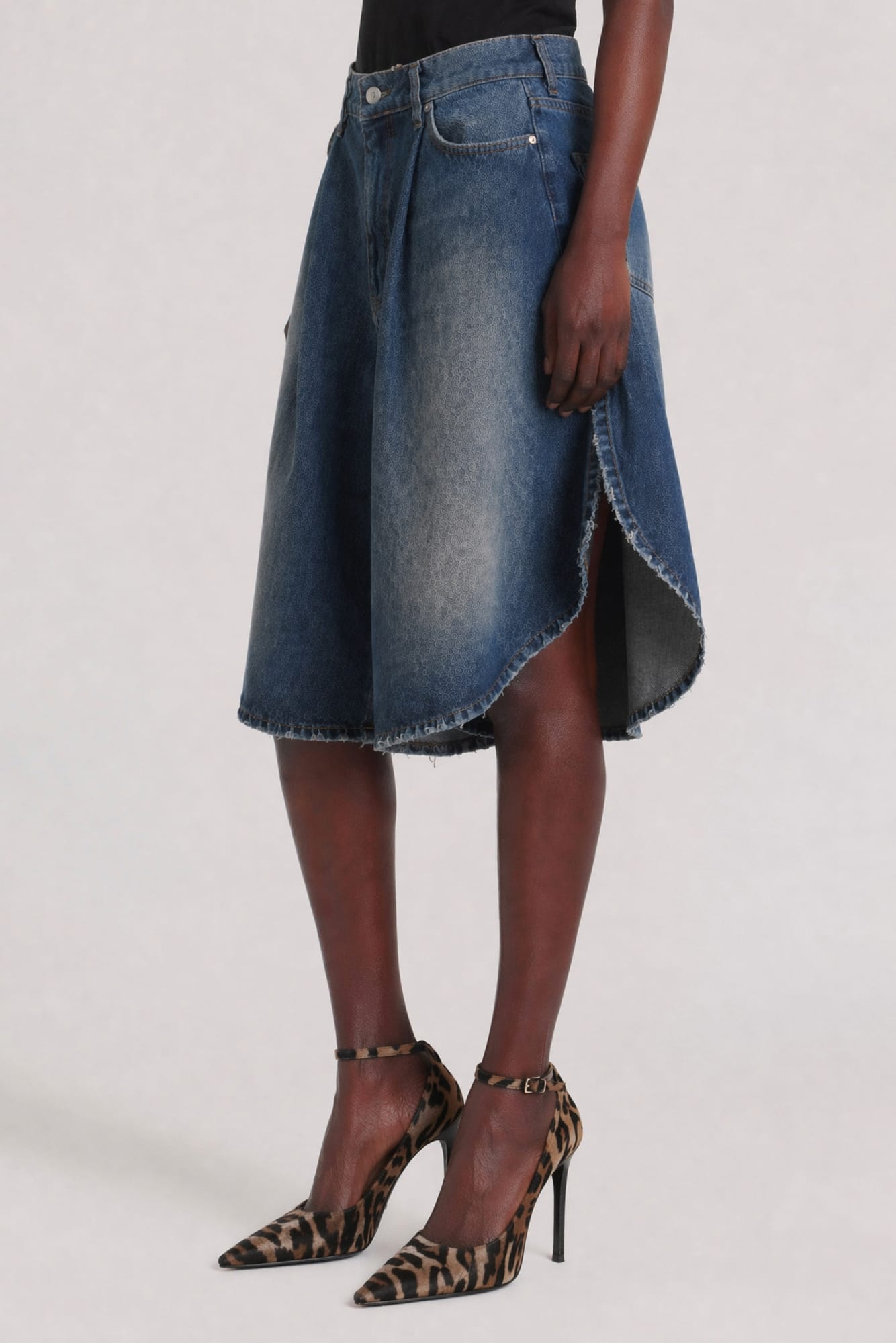 Balenciaga Denim Tulipe Bermuda Shorts