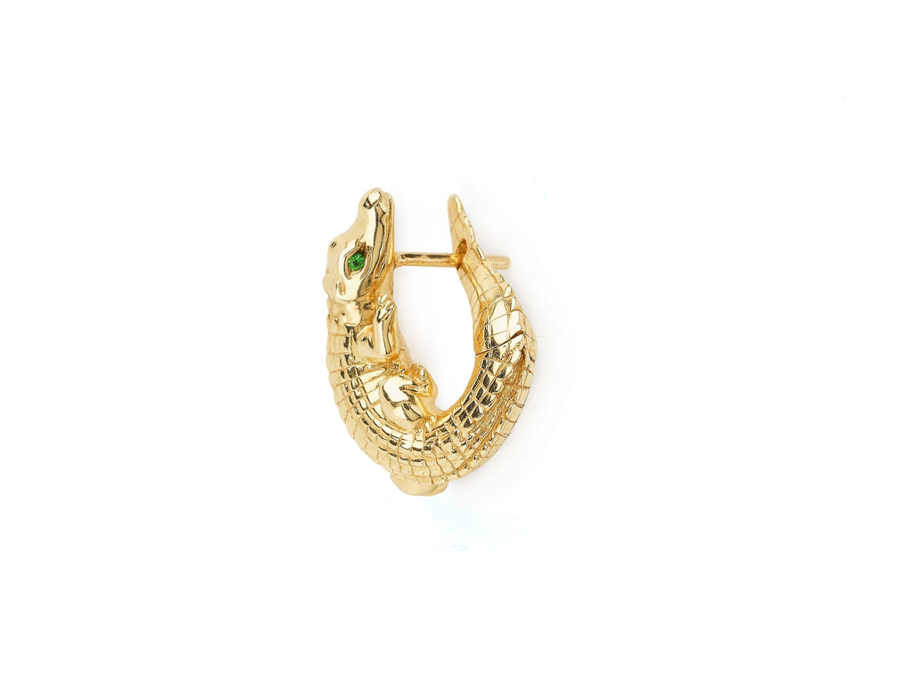 Alligator Yellow Gold Twist Earring