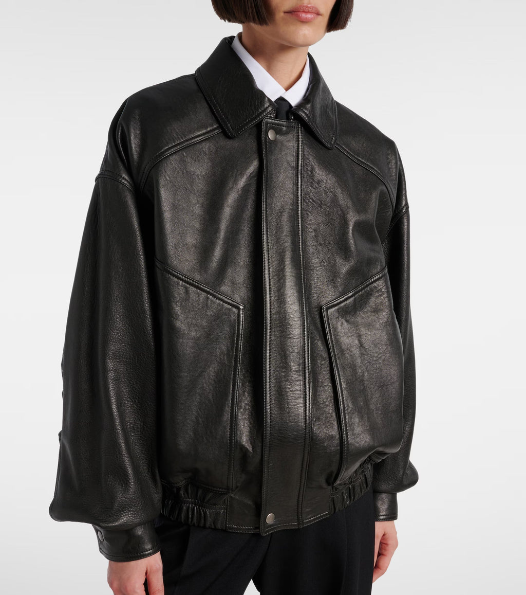 Saint Laurent Leather Bomber Jacket