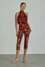 Pucci Marmo Jersey Capri Pants in Orange