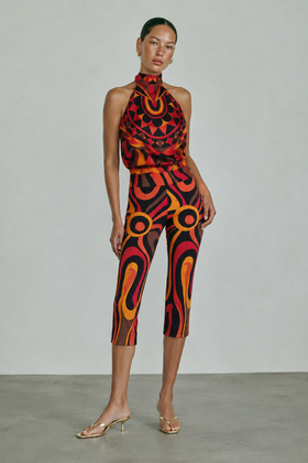 Pucci Marmo Jersey Capri Pants in Orange